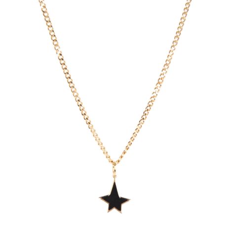 Star Charm Necklace Black