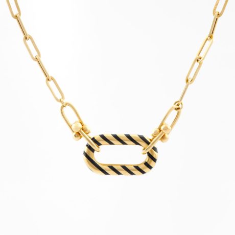 Black Candy Cane Necklace