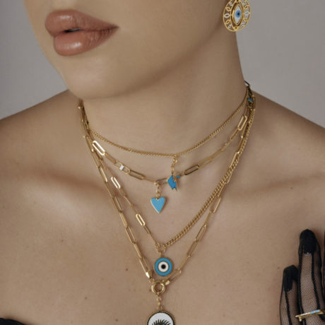 Protective Eye Choker Necklace Blue