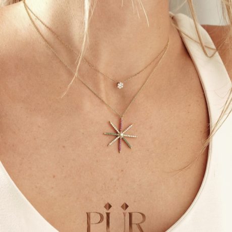 Rose Gold Solitaire Pendant Diamond Necklace