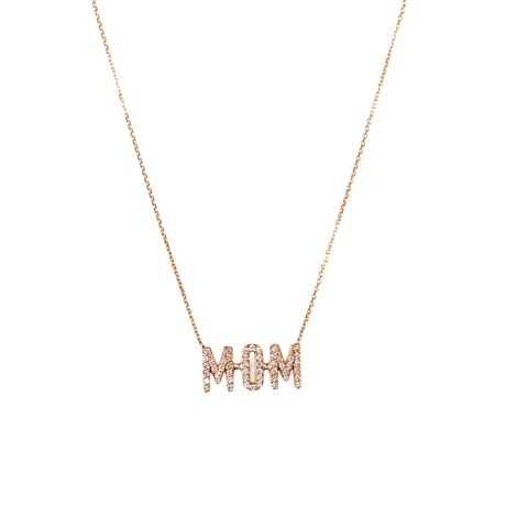 MOM Rose Gold Diamond Necklace