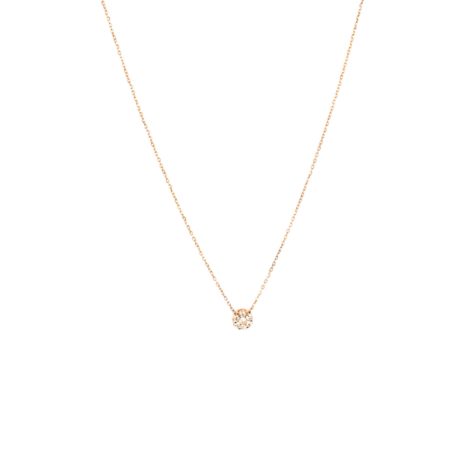 Rose Gold Solitaire Pendant Diamond Necklace