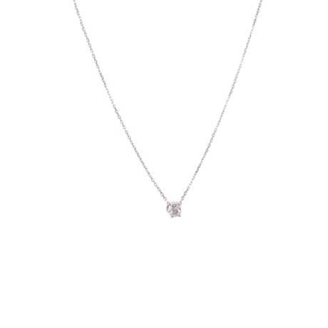 White Gold Solitaire Pendant Diamond Necklace
