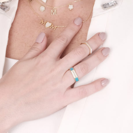 Thick Enamel Ring - Blue