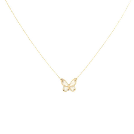 White Small Butterfly Necklace