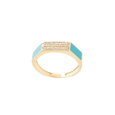 Thick Enamel Ring - Blue