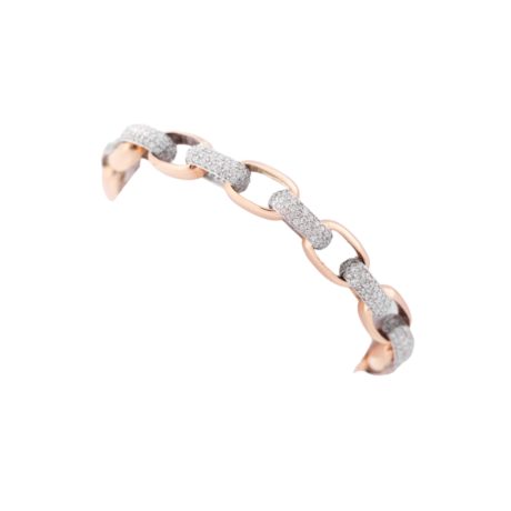 Paperclip Rose Gold Diamond Bracelet