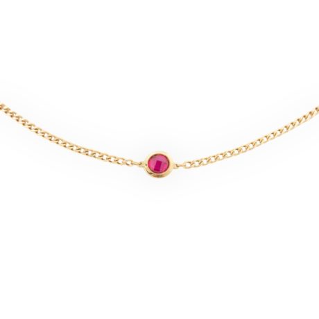 Ruby Red Circle Stone Choker Necklace