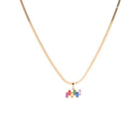 Snake Necklace with Rainbow Pendant