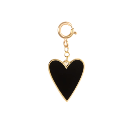 Black Big Heart Charm