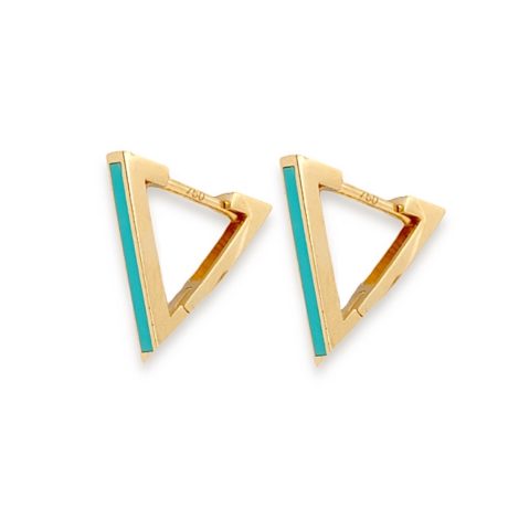 Triangle Huggie Hoop Earrings - Blue