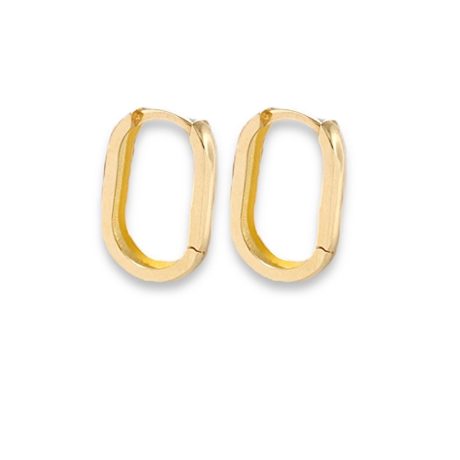 Oval Huggie Hoop Earrings - Small
