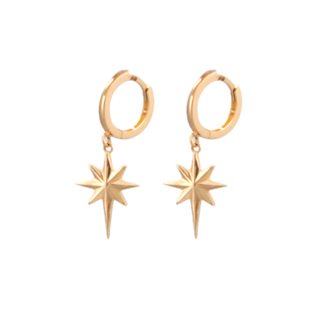 Shooting Star on Hoop Earrings