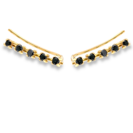 Black Onyx Climber Earrings