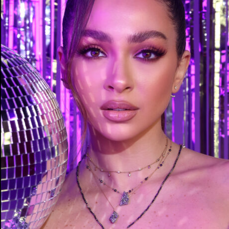 Grey Disco Ball Necklace