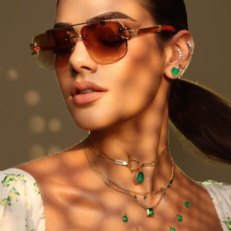 Green Agate Droplets Necklace