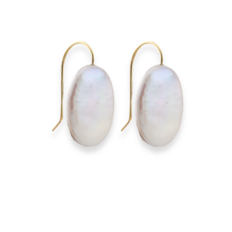 Oval Pearl Earrings