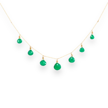 Green Agate Droplets Necklace